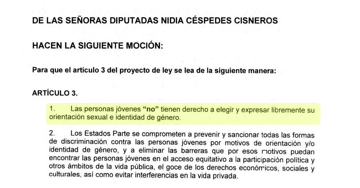 Imagen principal del artículo: Diputada ignora la Constitución y presenta moción discriminatoria para protocolo internacional