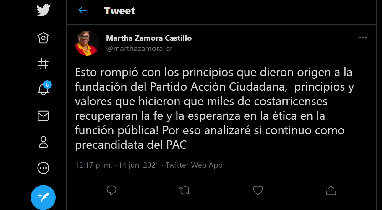 Imagen principal del artículo: Precandidata del PAC valora retirar aspiraciones tras megaoperativo por corrupción en obra pública