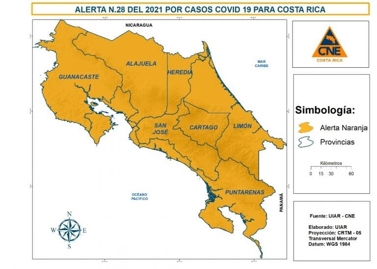 CNE mantiene todo el país bajo alerta naranja por COVID-19