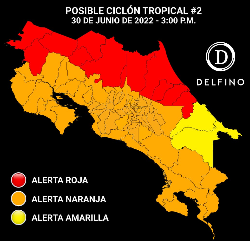 Imagen principal del artículo: CNE declara alerta roja en Zona Norte, Caribe Norte, Liberia y La Cruz