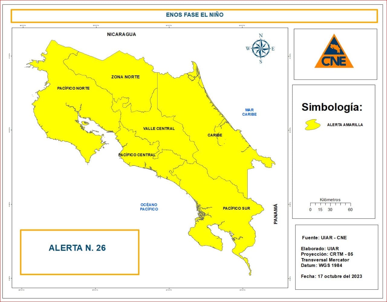 Imagen principal del artículo: Fenómeno de El Niño provoca declaratoria de alerta amarilla para todo el territorio costarricense