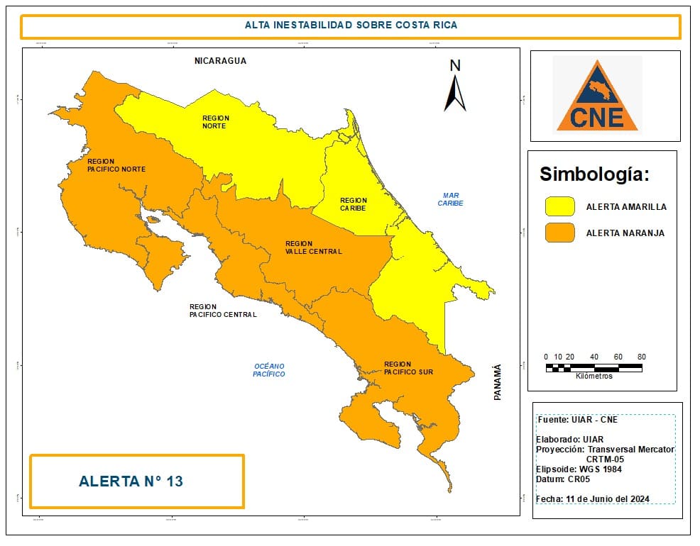 Imagen principal del artículo: CNE declara alerta naranja en cuatro regiones ante efecto de las fuertes lluvias