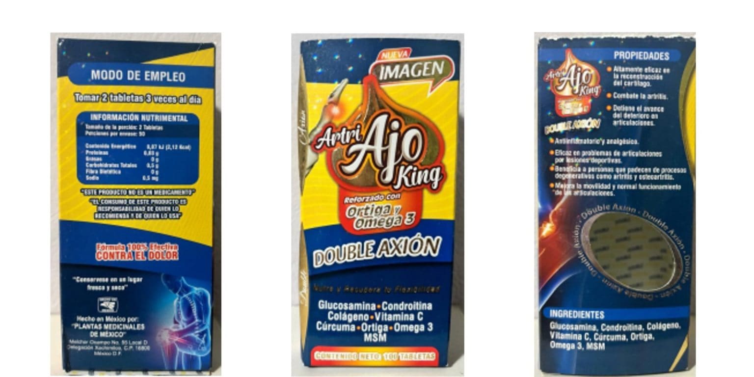 Imagen principal del artículo: Salud emite alerta sanitaria sobre producto Artri Ajo King que contiene dicoflenaco