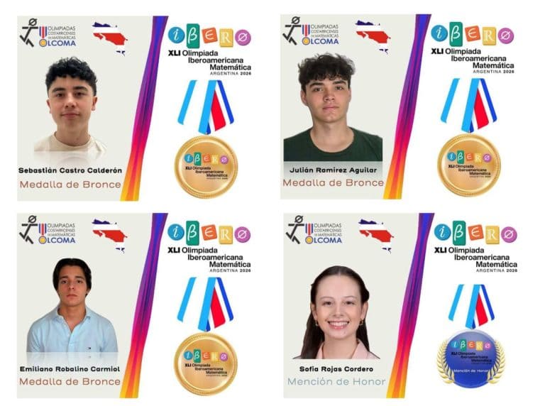 Estudiantes costarricenses ganan tres medallas de bronce en Olimpiada Iberoamericana de Matemática